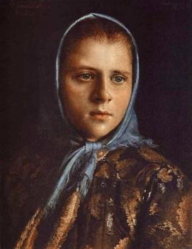 伊凡 尼古拉耶維奇 尅拉姆斯柯依 Russian Girl in a Blue Shawl